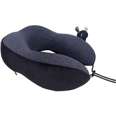 SMSOM Airplane Neck Pillow - Orthopaedic Travel Pillow Kit Memory Foam - Updated Resting Material Airplane Travel Kit (Black) (Colour : Black)