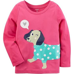 Carter's Girls Sparkly Wiener Hunde-T-krekls, rozā, 9 m