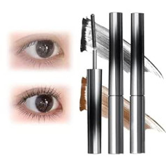 Kevgnro Just Doll Curling Iron skropstu tuša, Just Doll Mascara, 3D Curling Eyelash Iron skropstu tuša, Korejas skropstu tuša ar metāla stieni, skropstu tuša ar metāla stieni, ūdensnecaurlaidīga, nelipoša (melna + brūna)