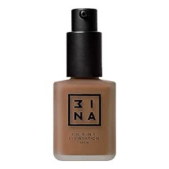 3Ina MAKEUP - Vegan - The 3-in-1 Foundation 223 - Brown Grey - Primed and Concealed - Foundation with Medium to High Coverage - Durable Formula - SPF15 - Matte Finish - Cruelty Free