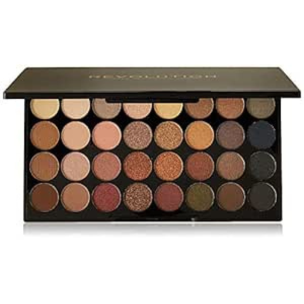 Makeup Revolution Shimmers un Matte Nudes Ultra 32 Eyeshadows Nevainojama palete