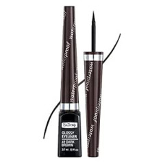 Isadora Eyeliner Waterproof Black - Šķidra acu zīmuļa pildspalva ar Wet-Look apdari - Vienkārša uzklāšana - Brush Eyeliner Waterproof - Glamorous Eye Makeup - Acu zīmulis brūns