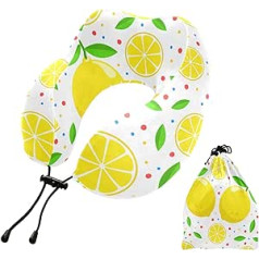 MCHIVER citrinos kaklo pagalvė atminties putplasčio kelioninė pagalvė su laikymo maišeliu reguliuojamu minkštu galvos ir kaklo atramos pagalvė, skirta skrydžiui automobiliui, namų biurui