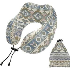 MCHIVER Boho Mandala Neck Pillow for Sleeping Memory Foam Travel Pillow with Storage Bag Adjustable Soft Head and Neck Support Pillow for Airplane Camping Travel Essentials