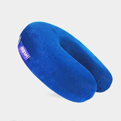 Wishdeal Travel Pillow Memory Foam Soft Neck Support Pillow for Airplane Car Travel TV Reading Gaming (Blue)