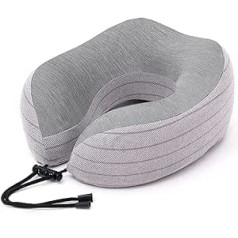 Cepten Neck Support Pillow, Travel Pillow, Travel Memory Foam Neck Pillow, Aeroplane Neck Support for Car, Train, Home, Office Rest, and Gaming, Grey