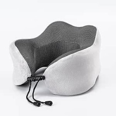 Travel Pillow - Ergonomic Design Memory Foam Pillow - Neck Pillow for Plane, Train or Car