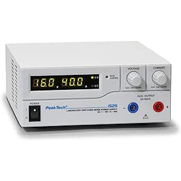 PeakTech 1525 laboratorijas komutācijas barošanas avots DC 1-16V 0-40A