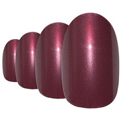 Bling Art False Nails Bling Art Red Brown Pearly Oval 24 Artificial Nails Medium Tips