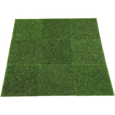 Leylor Artificial Grass - Pack of 10 Artificial Grass Lawn Indoor Outdoor Synthetic Lawn Mat for DIY Micro Landscaping and Mini Gardening Props