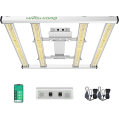 MARS HYDRO Smart LED Grow Lcampe E3000 priekš 100 x 100 cm augšanas kastes Pilna spektra augšanas gaisma ar 2646 diodēm 300 W augu lampa Tālvadības pults Dimmable Commercial Grow Lamp Daisy Chain, 2,8 umol/J