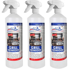 FASTX LIQUIDSOLUTIONS Grillmeister 3 x 1000 ml grilu tīrīšanas līdzekļa aerosols - spēcīgs tīrīšanas līdzeklis visiem grilu veidiem (3 x 1 litra aerosols)