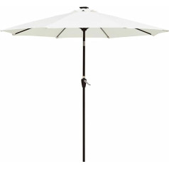 LiJJi 9ft Solar Power LED Patio Umbrella āra saulessargs Baseins Saulessargs Tilt ar kloķi, viegli pārnēsājams un uzglabājams Patio Umbrella