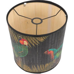 NOLITOY rotangpalmas cilindra lampas abažūrs NOLITOY Rattan Drum Lampshade aizvietošanas cilindra lampas abažūrs Clip On Natural Woven Cylinder Light Cover Lustra galda galda lampām