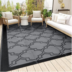 GLEAMIST Outdoor-Teppich, 1,5 m x 2,4 m, wasserdichte Matte, Kunststoff-Strohteppich, moderner 1,5 m x 2,4 m, große Bodenmatte und Teppich, für Outdoor, Hinterhof, Picknick, Strand, Anhänger, Camping,