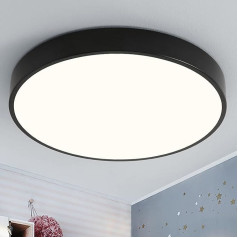 Style home 36 W griestu gaisma LED griestu gaisma Ultra plāns diametrs 40 x 4 cm Silti balta 3000 K moderna lampa dzīvojamai istabai Guļamistabai Kabinetam Bērnu istabai Birojam Virtuvei (melna)