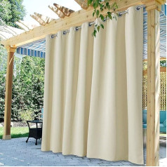 StangH āra aizkari patio - bieza auduma Heavy Duty ūdensnecaurlaidīgs aizkaru panelis novērš lietus un vēja acu caurulēs Top Blackout aizkari Lanai/Porch W 100 x L 84 cm