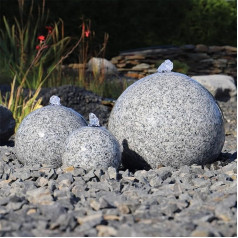 CLGarden SB1 Granite Fountain Ball Fountain for Garden 3 Ball Fountain Set Stone with LED Lighting