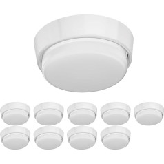 Ledscom.de Inel GX53 Lamp Socket Round 90 mm Diametrs Ietverot LED spuldzi 6.164 W 644 lm White 3 līmeņu aptumšošana bez dimmera ar gaismas slēdzi Pack of 10