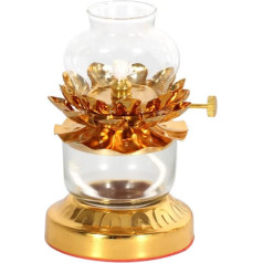 Kerosin Laterne,Hurricane Lampen, Notlicht, Tischdekoration, rauchfrei, vor Buddha, langes Licht, Ghee-Lampe, Zuhause, exquisite Kerosinlampe, Lotus, winddicht, Retro-Brennstofflampe, Innenbeleleuchtung