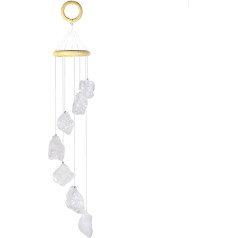 mookaitedecor Natural Gemstone Wind Chime Mobile, kristāla akmens vēja zvani mājas dārza patio iekštelpu āra dekoram