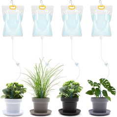 4 Pcs Plant Drip Irrigation Water Bags 3.5L Self Automatic Plant Life Watering System Spikes Potted Plants Flower Watering