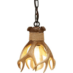 ZenithBeam Virtuves sala Ēdamistaba Foajē Farmhouse Mini stikla piekaramais gaismeklis Stag Horn Antler Pendant Light