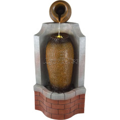 Agora-Tec® Amphora dārza strūklaka Ūdens atrakcija un iekštelpu strūklaka ar LED apgaismojumu 75 cm augstumā