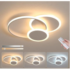 LXJCSM LED Ceiling Light, 32 W Creativity Round Ceiling Light, 42 cm White Lamp Living Room Dimmable with Remote Control 3000 K - 6000 K Lamp Bedroom Kitchen Lamp for Bedroom, Living Room, Children's