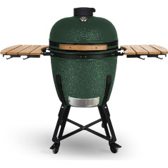 CREATE Kamado keramiskais kūpinātājs Grils zaļš 21 collu/ var grilēt, kūpināt un gatavot ēdienu, ar temperatūras regulēšanu un diviem ventilācijas avotiem