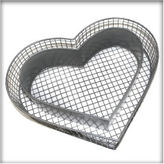 Kieskönig Heart Grid Plant Bowl Grave Decoration Graveyard Design 8 cm augsts ar dalītāju plāksni