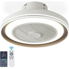 IZOWE Griestu ventilators ar apgaismojumu 40 cm griestu ventilators 6 ātrumu reversējama lampa ar ventilatoru LED dimmable griestu ventilators ar tālvadības pulti 3 krāsas 30 W griestu ventilatori