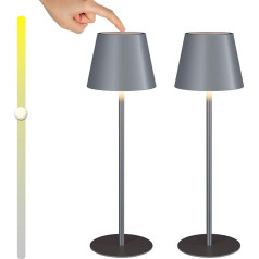 Galda lampa bezvadu Pack of 2 Touch Dimmable Table Lamp Wireless Metal IP54 Waterproof LED Table Lamp Battery 2700-4000K Table Lamp for Indoor Outdoor Bedroom Bar Restaurant Decoration (Grua)