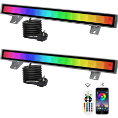 CREATESTAR RGB LED prožektors, 48 W RGB Wallwasher gaisma, LED joslas gaismas efekti IP66 ūdensnecaurlaidīgs Smart Party Lights ar tālvadības pulti un lietotnes vadību āra iekštelpām koku ballītei dārzā