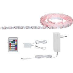 Paulmann 78966 LED lentes FlexLED 3D Basic komplekts 5 m RGB ar 1 x 26 vatu dimmējamu gaismas lenti Balta plastmasas LED lente