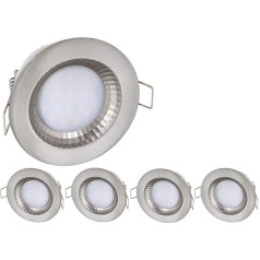 5 LED alumīnija iebūvēto prožektoru komplekts IP54 Dienas balta (4000 K)