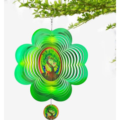 12 collu 3D nerūsējošā tērauda vēja zvaniņi Kinētiskie vēja zvaniņi pagalmam pagalmā Āra āra māksla Āra dekorācijas Vēja zvaniņi Dāvanas zālienam Karājas Pinwheels Amatniecības rotājumi