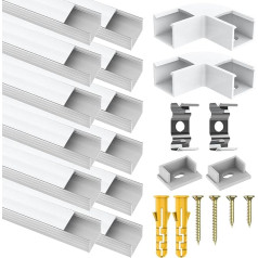 12 упаковок светодиодных алюминиевых профилей для светодиодных лент Philips Hue, 1 м U-образный светодиодный алюминиевый канал, светодиодный рас