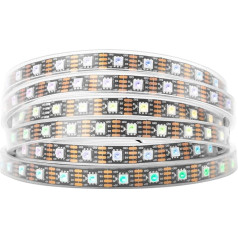 BTF-LIGHTING WS2813 (atjaunināts WS2812B) 5m 300 individuāli digitāli adresējamu pikseļu RGB Dual Signal LED Flexible Strip Light 5050 SMD IP67 ūdensizturīgs Magic Dream Color DC5V Black PCB