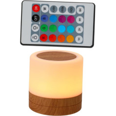 OSALADI Ambient Light Touch Desk Lamp Bērnu istabas apgaismojums Bezvadu naktslampiņa Nakts lampa Pārnēsājamā LED nakts lampa Koka bērnu Sensitive guļamistabas apgaismojums