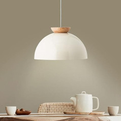 Lightbox Dimmable Mushroom Pendant Light - Augstumu regulējams koka piekaramais apgaismojums ar saīsināmu kabeli - Maks. 1,75 m augstums un 35 cm diametrs - E27 ligzda maks. 40 W Metāls / koks no gaiša koka