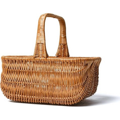 Wrenbury Golden Weide Shopping Basket Medium Country Village Farmers Market Traditional Wicker Basket Shopping Basket Perfect for Markets, Picnics, Garden