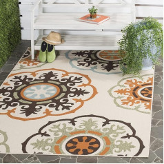 Safavieh Veranda Collection VER002-0715 Indoor/ Outdoor Cream and Terracotta Contemporary Area Rug (6'7