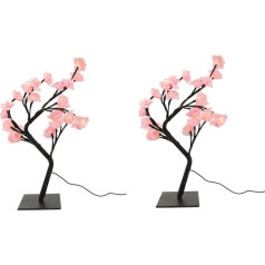 OSALADI Rose Tree Lights Ziedu galda lampa Galda koka statuja Bonsai Tree Lamp Ziedu galda lampa Led Bonsai Tree Mākslīgā koka lampa PVC galda lampa Silti balta