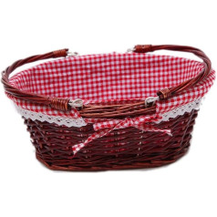 Oypeip MIDDLE OVAL KRZIL-003-XYZS Oval Wicker Gift Basket With Two Fold Down Handles and Removable Insert