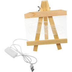 OSALADI mit Holzrahmen schöne Lampe klares leeres Acryllicht kinderzimmer lampen kinderzimmerlampe Holzspielzeug geschenke Ladelampe Schreibtisch-Leselampe Junge LED