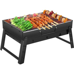 Newthinking Barbecue Grill, Portable Folding Barbecue for 3-5 People, Large Size (43 x 29 x 24 cm) Stainless Steel Barbecue for Family Garden Outdoor Cooking Hiking Picnics Camping Barbecue Party