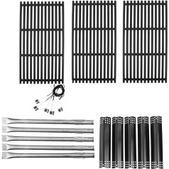 SafBbbcue Grila rezerves daļu komplekts Nexgrill 720-0882 720-0882A 720-0882A 720-0882AE 5 degļu grilam 720-0882 Grila režģi Sildāmās plāksnes Liesmu savaldītāja degļa caurules