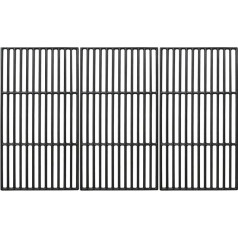 Uniflasy Cast Iron Grill Grate Set of 3 for Char-Griller 1624 Smokin' Champ Charcoal Grill Horizontal Smoker Grates Replacement Parts