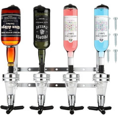 Fweek 4 Bottle Optics for Spirits, Bar Look for Home Bar, 4 Compartment Bar Butler 30 ml Shot Measurement Holder, Alcohol Drink Dispenser